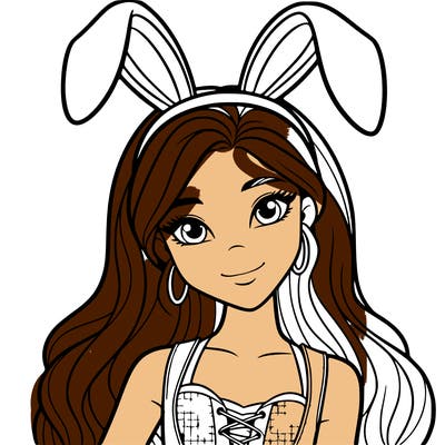 teen girl dressed up as a bunny easter