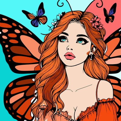 butterfly fairy realistic girl