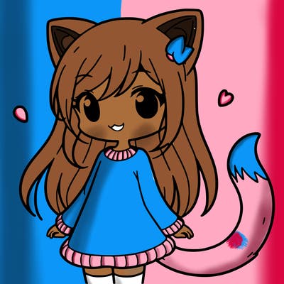 girl with cat ears and tail