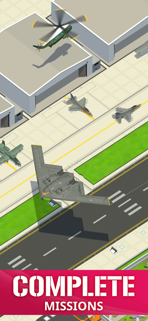 Idle Air Force Base - A military airbase with a B-2 stealth bomber and fighter jets