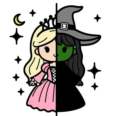 split princess and witch