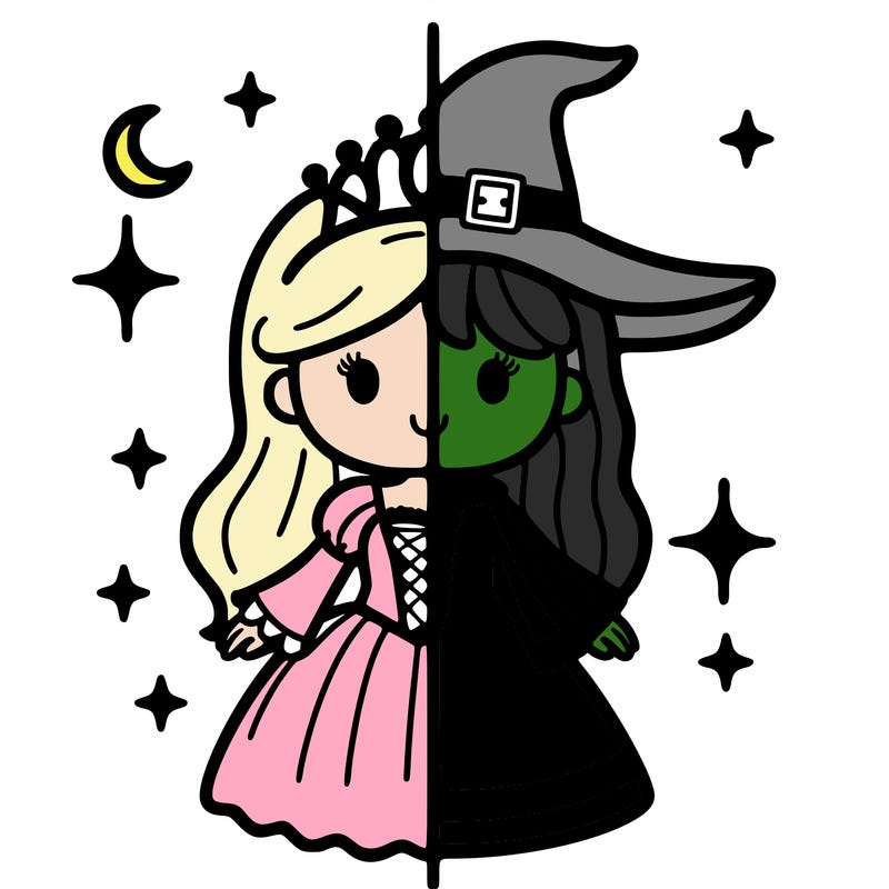 split princess and witch