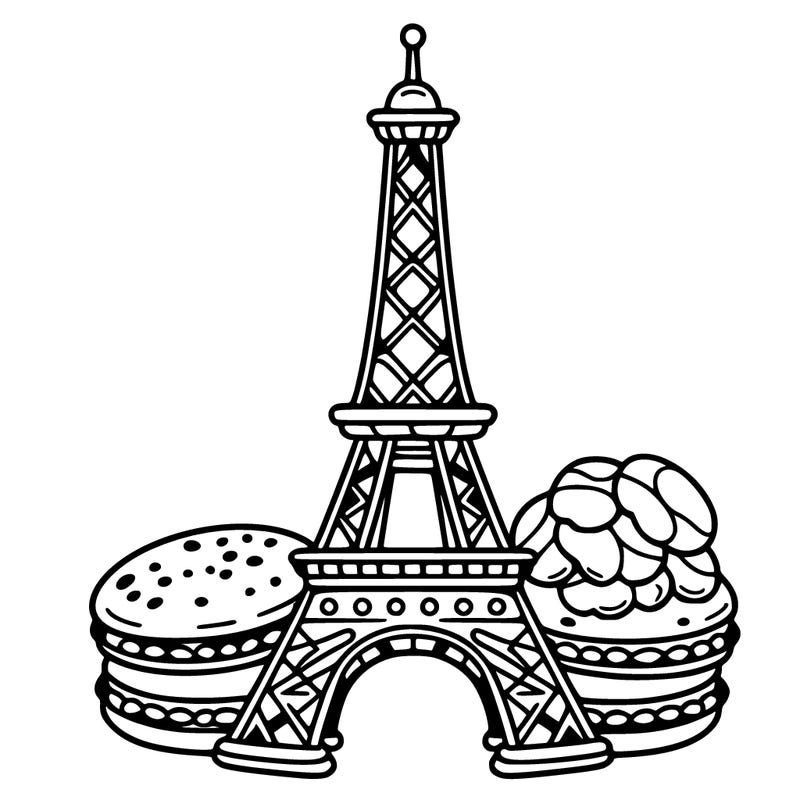 eiffel tower with macrons