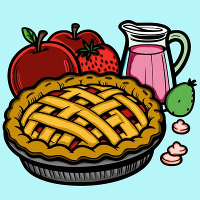 a pie of food