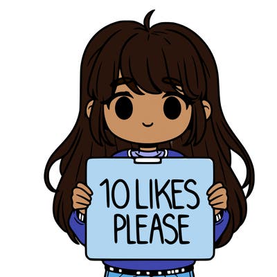 girl holding a sign saying 10 likes please