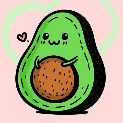 an avocado hugging an avocado