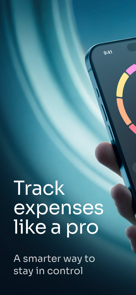 Quanto: Expense Tracker - iPhone screen showing Quanto app with a colorful spending chart and text that says Track expenses like a pro