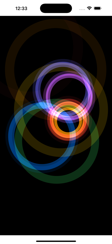 Rainbow Ripples - Vibrant overlapping circular ripples in rainbow colors on a black background