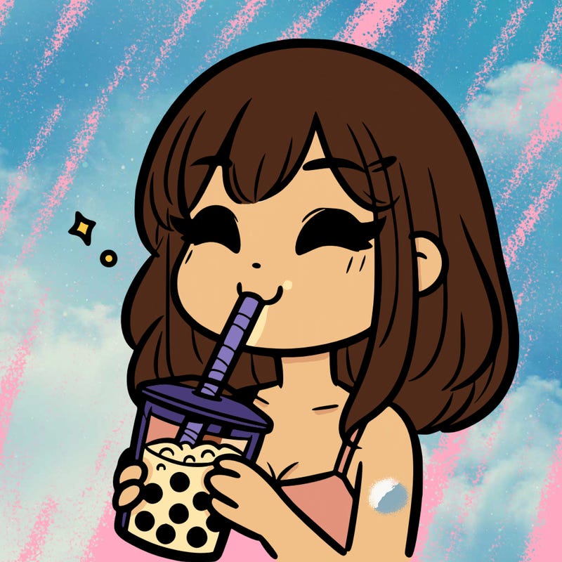 a girl drinking boba