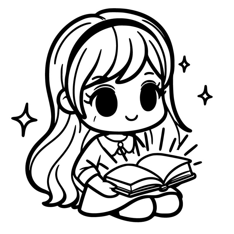 girl with a glowing book