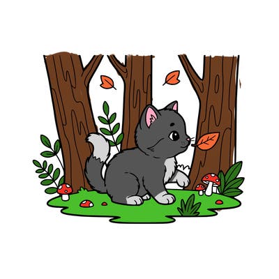 baby kitten, that is in the woods