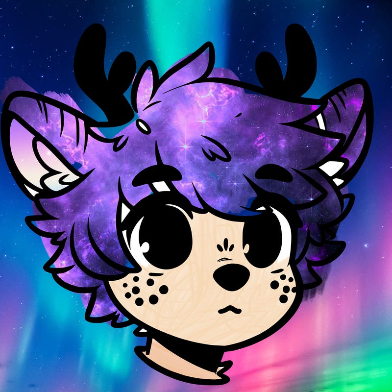 a humanoid deer with soft fluffy ears
