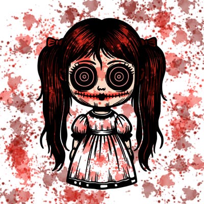creepy girl doll