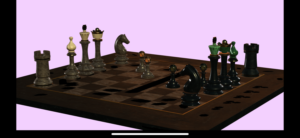 Sketch 3D - A realistic 3D chess set rendered in the Sketch 3D app
