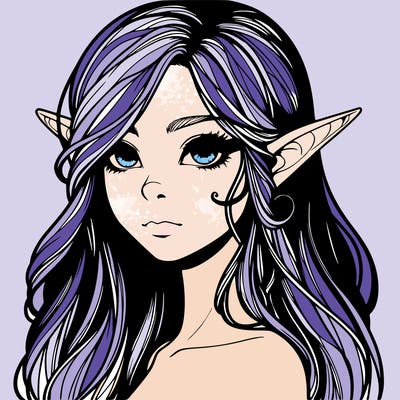 elf girl realistic dark fantasy