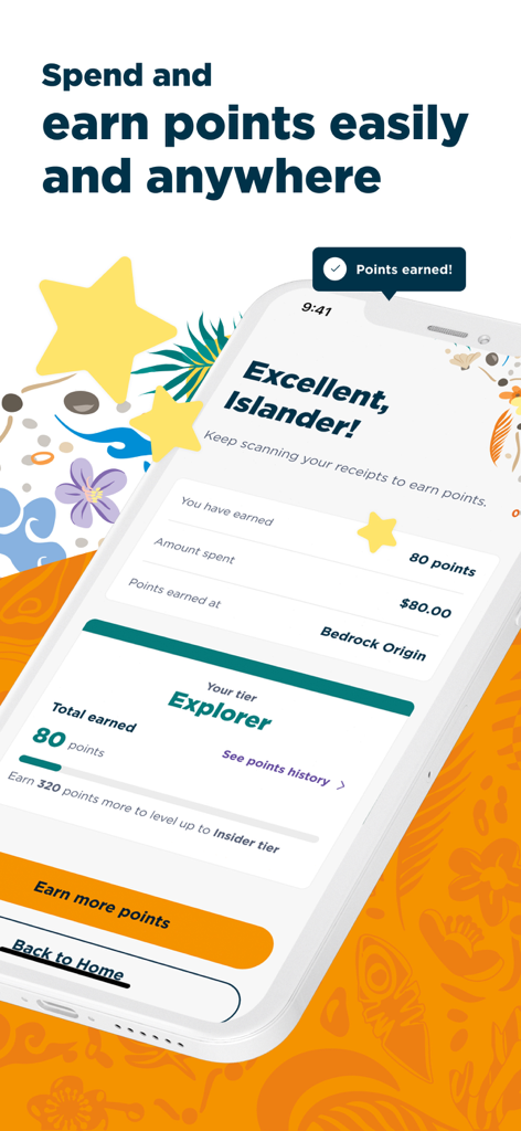 MySentosa - Pantalla de la aplicación MySentosa mostrando puntos de fidelidad de Islander y el estado del nivel Explorer.