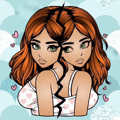 realistic girl split