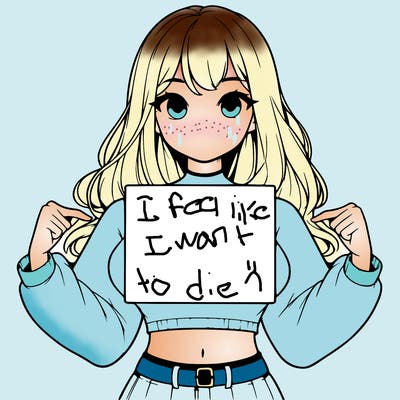 girl holding a blank sign in a long sleeve crop top