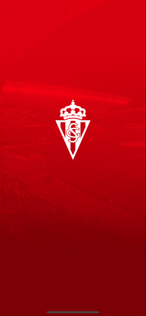 Real Sporting de Gijón App - Real Sporting de Gijon club crest on a red stadium background