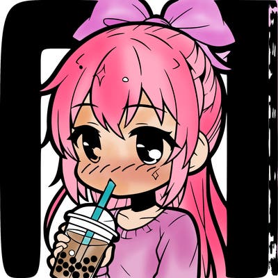 anime girl drinking 🧋