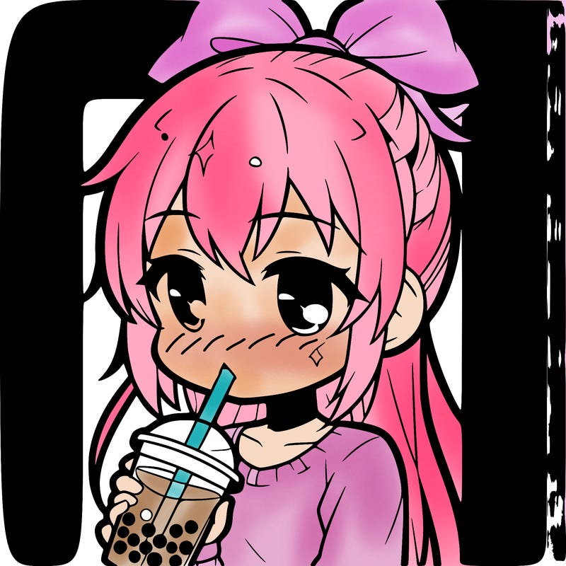 anime girl drinking 🧋