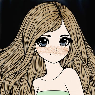 realistic girl pretty long hair