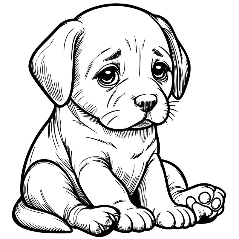 realistic sad puppy