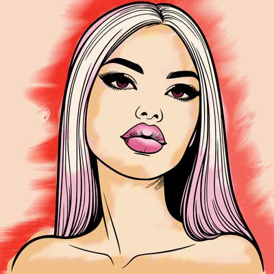 realistic woman with full lips