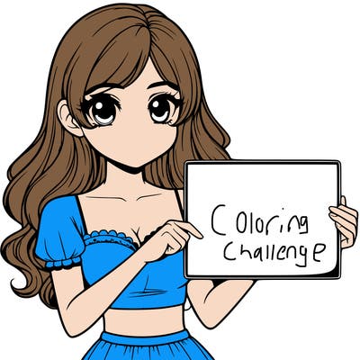 realistic pretty girl holding blank sign