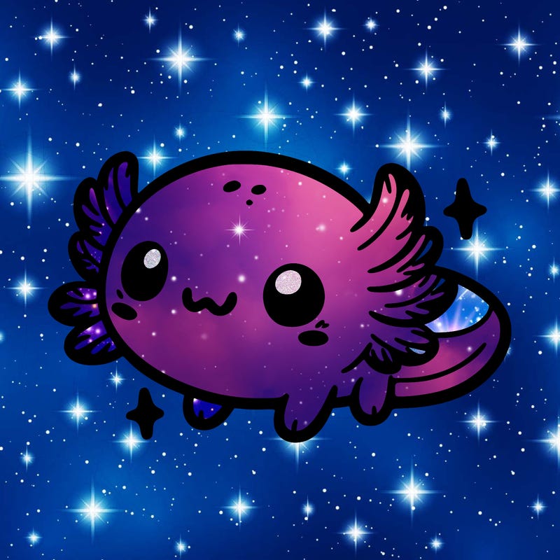cute easy baby axolotl