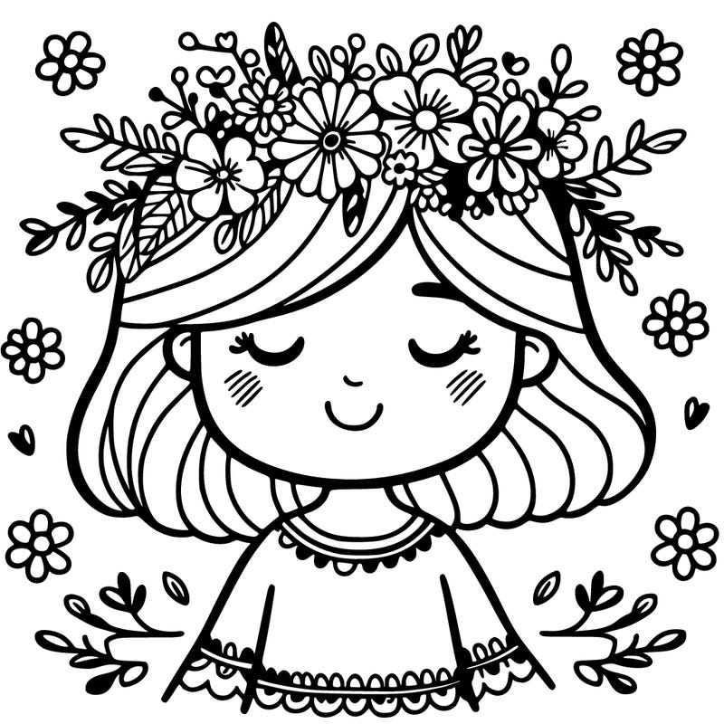 girl with flowers crown