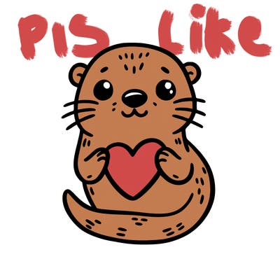 otter with a heart