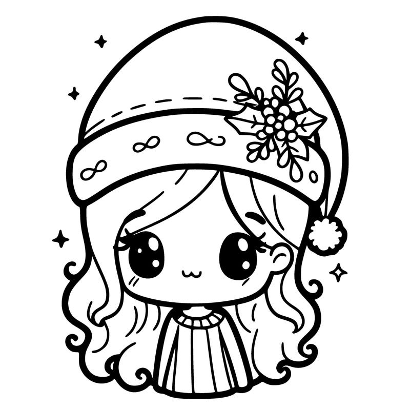 christmas hat girl