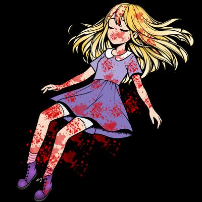 realistic girl floating