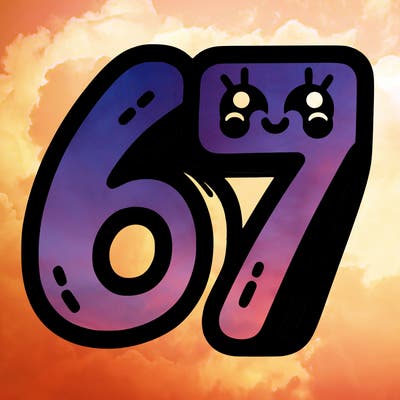 the numbers 67