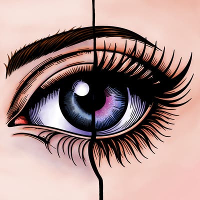 realistic eye split