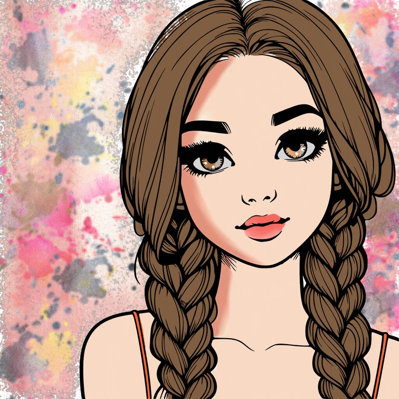 realistic girl with braids