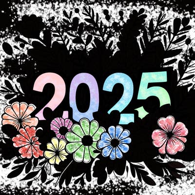 2025 floral big numbers