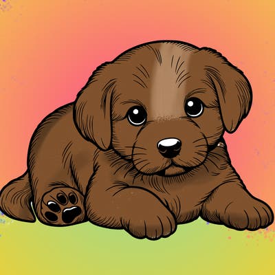 a cute realistic puppy