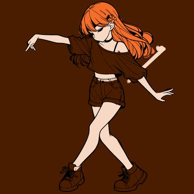 realistic girl danceing