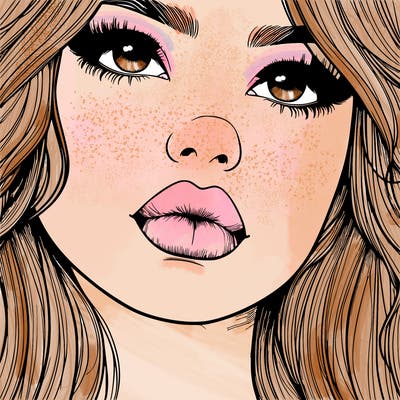 really realistic girl with lips