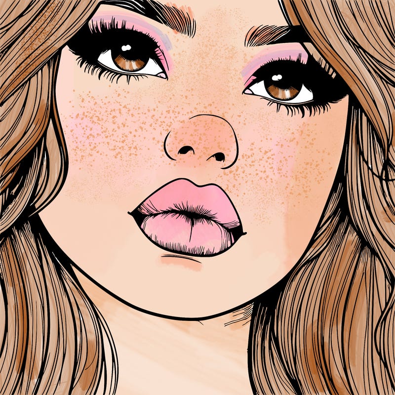really realistic girl with lips