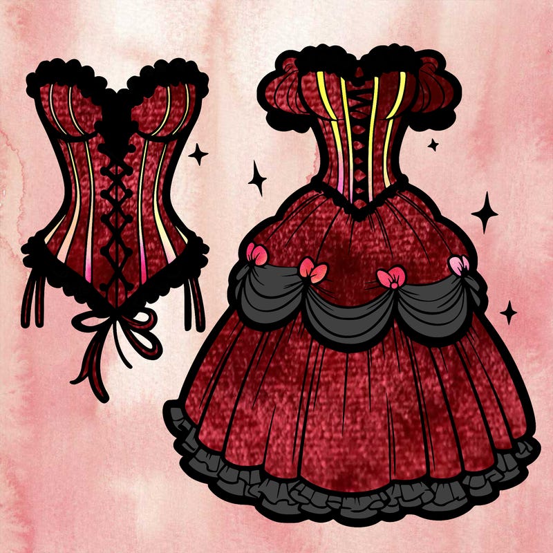 corset and big dress