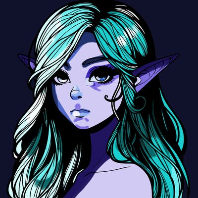 elf girl realistic dark fantasy