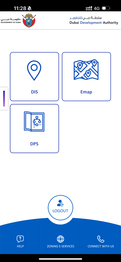 DDA GIS Portal - DDA GIS Portal mobile app home screen showing navigation and zoning services