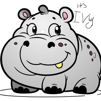 hippo with a big smile