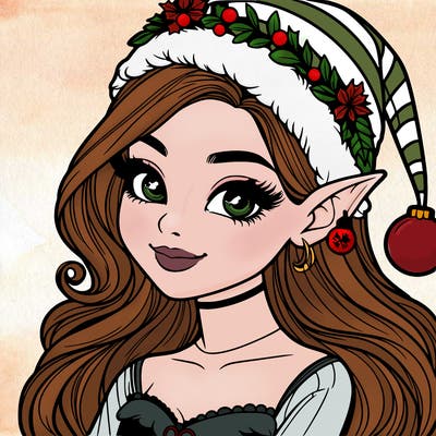 christmas girl elf realistic