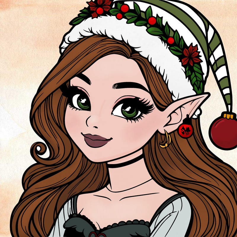 christmas girl elf realistic