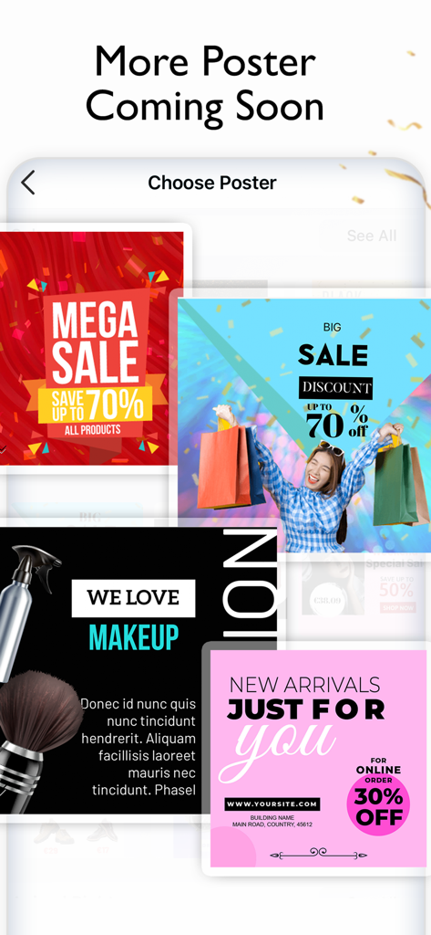 中小企業向けのセールやプロモーション用のプロフェッショナルなマーケティングポスターテンプレートのコレクション。