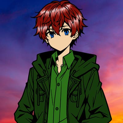 anime boy wearing a jacket